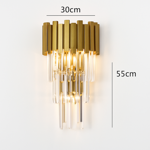 applique murale led en cristal doré design moderne pour décoration intérieure - vue 7 sur 9