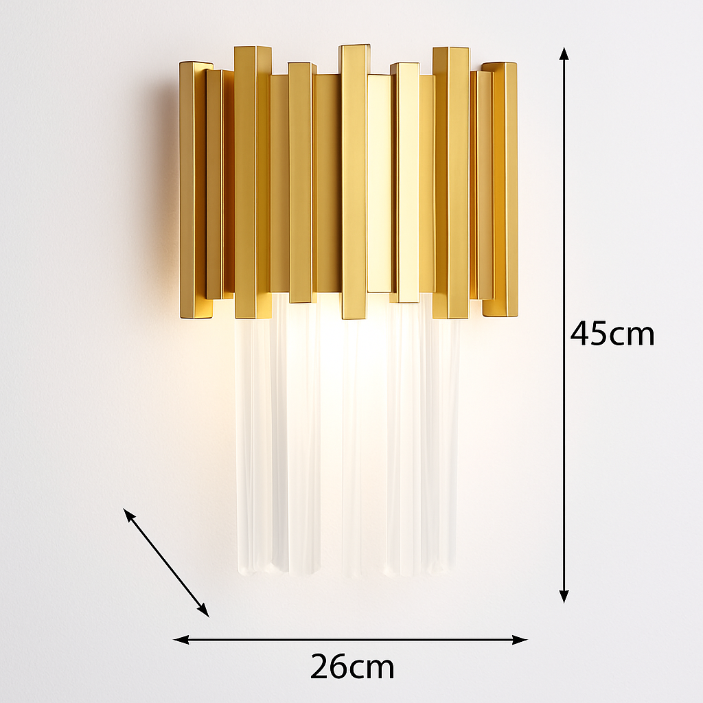 applique murale led en cristal doré design moderne pour décoration intérieure - vue 8 sur 9