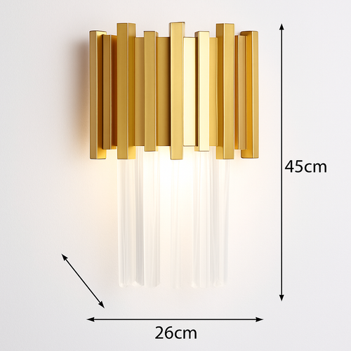 applique murale led en cristal doré design moderne pour décoration intérieure - vue 9 sur 9
