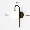 applique murale led en forme de boule de verre pour hôtel bar boutique