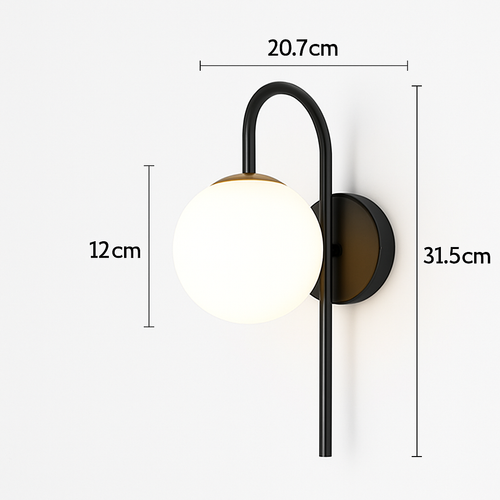 applique murale led en forme de boule de verre pour hôtel bar boutique - vue 4 sur 8