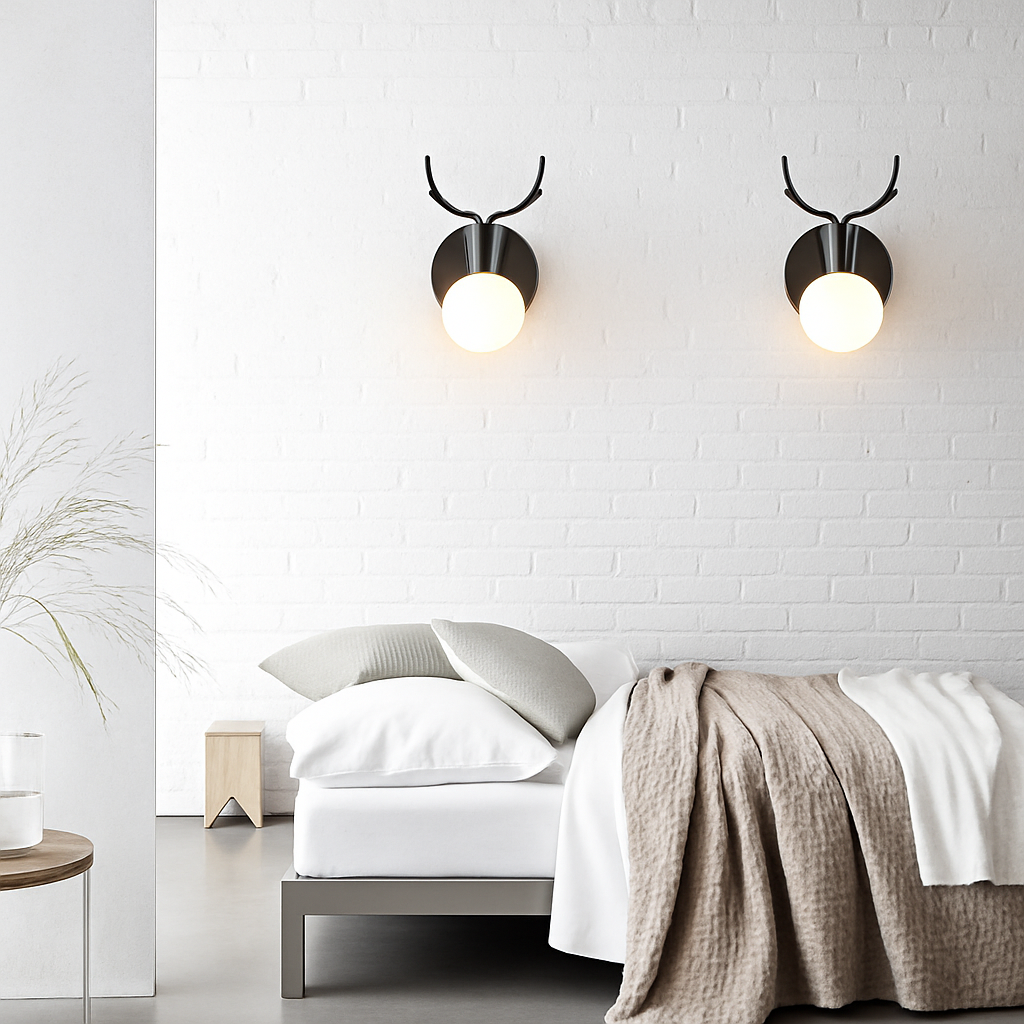 Applique murale LED en forme de cerf en bois Novelty - vue 3 sur 9