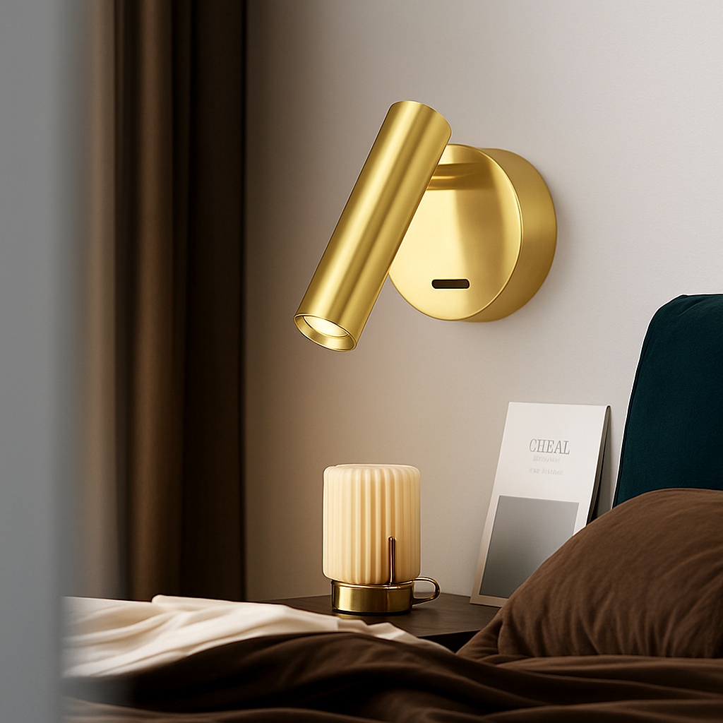 applique murale led en laiton avec interrupteur pour éclairage intérieur - vue 6 sur 9