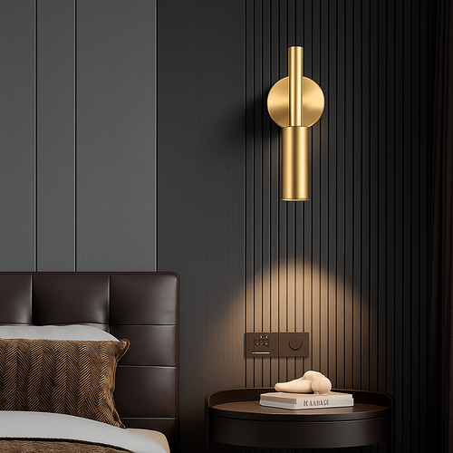 applique murale led en laiton rotative avec variateur de température - vue 3 sur 8