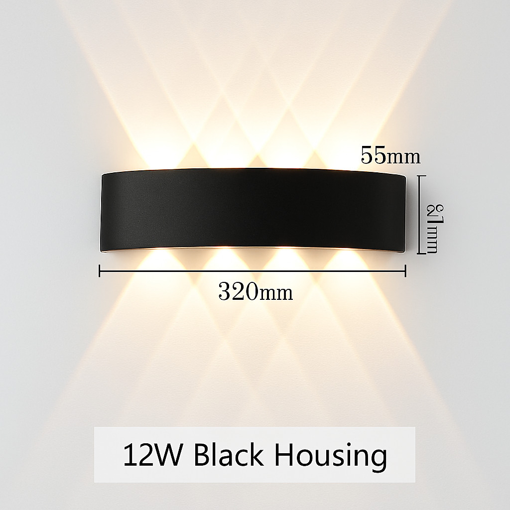 applique murale led extérieure en aluminium haute luminosité pour jardin et cour - vue 3 sur 8