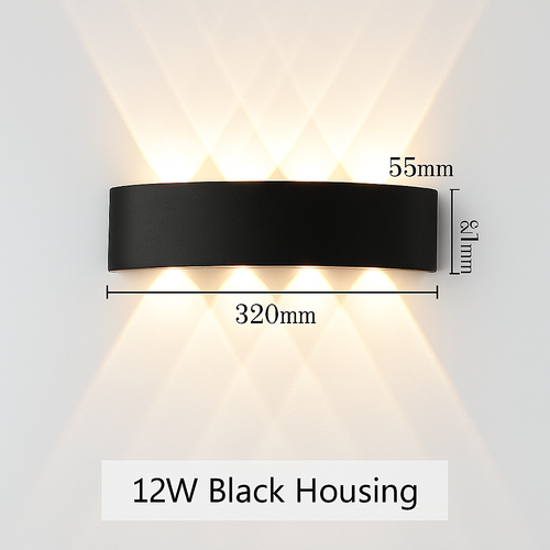 applique murale led extérieure en aluminium haute luminosité pour jardin et cour - vue 4 sur 8