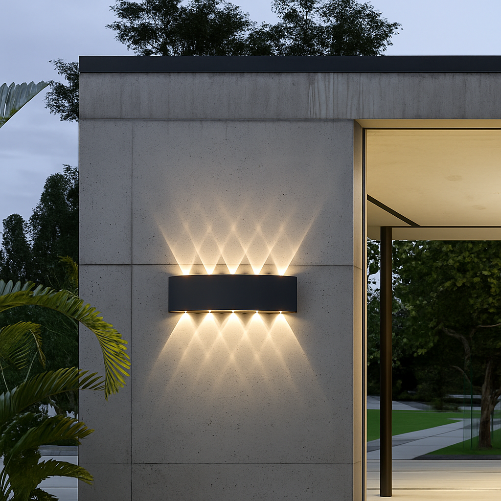 applique murale led extérieure en aluminium haute luminosité pour jardin et cour - vue 6 sur 8