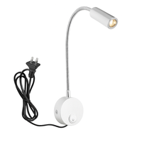 applique murale led flexible à col de cygne avec cordon de prise
