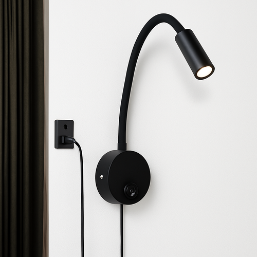 applique murale led flexible à col de cygne avec cordon de prise - vue 4 sur 12