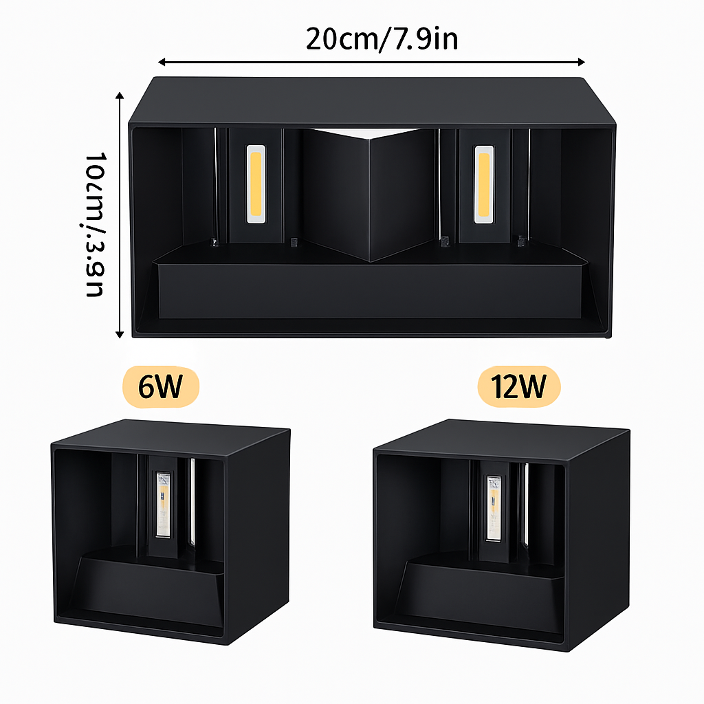 Applique murale LED haut et bas étanche IP65 - vue 10 sur 12