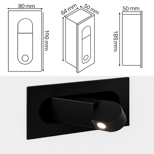 Applique murale LED intégrée nordique 3W - vue 5 sur 17
