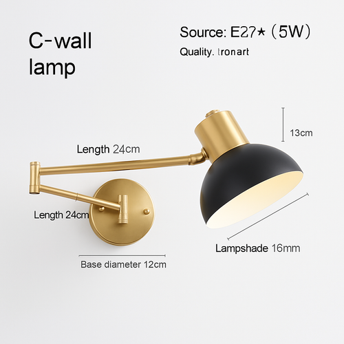 applique murale led à intensité variable pour lecture et étude - vue 13 sur 14