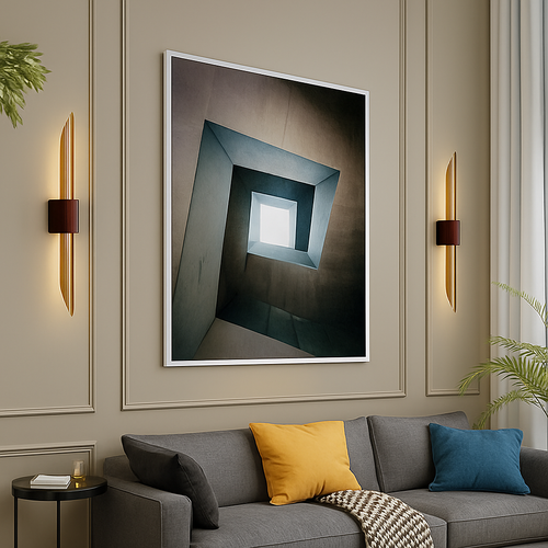 Applique murale led longue moderne en verre fer - vue 4 sur 19
