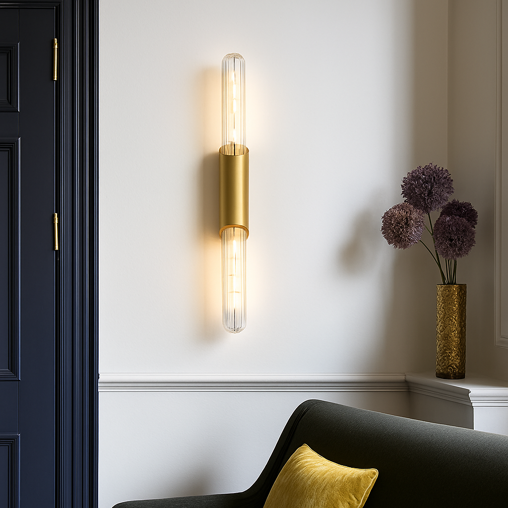 Applique murale led longue moderne en verre fer - vue 4 sur 19