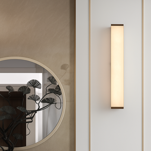 applique murale led marbre moderne en cuivre naturel - vue 5 sur 12