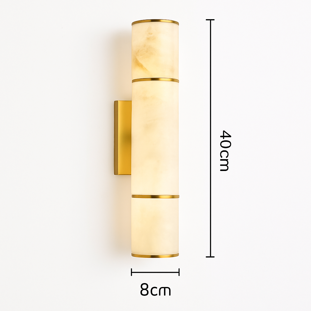 applique murale led marbre moderne en cuivre naturel - vue 10 sur 12