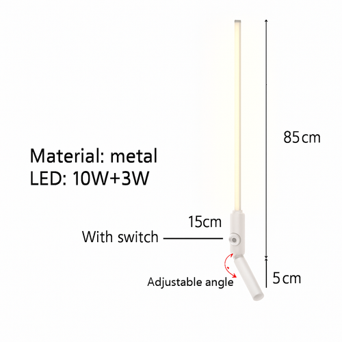 applique murale led minimaliste avec interrupteur angle réglable 3000k