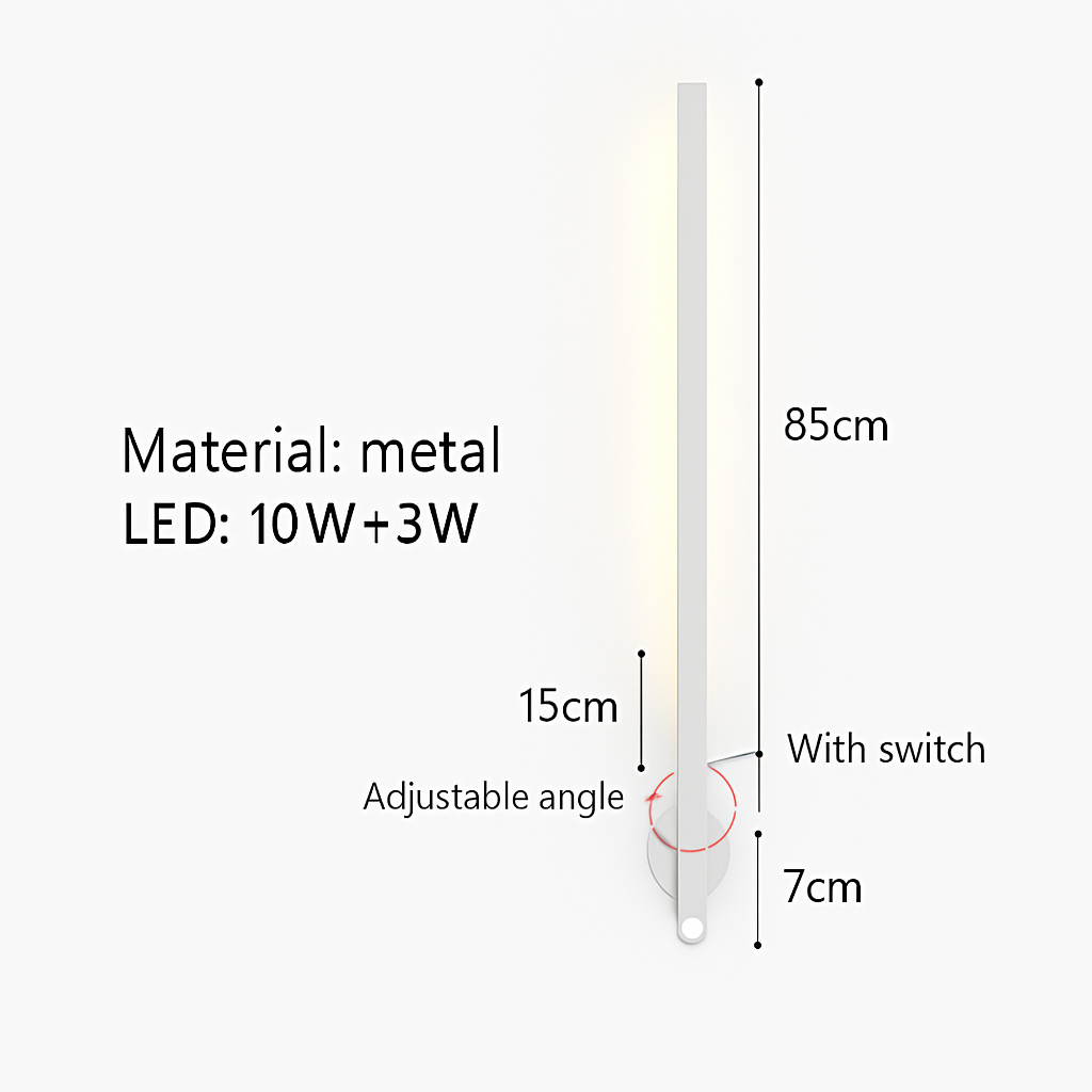 applique murale led minimaliste avec interrupteur angle réglable 3000k - vue 15 sur 18