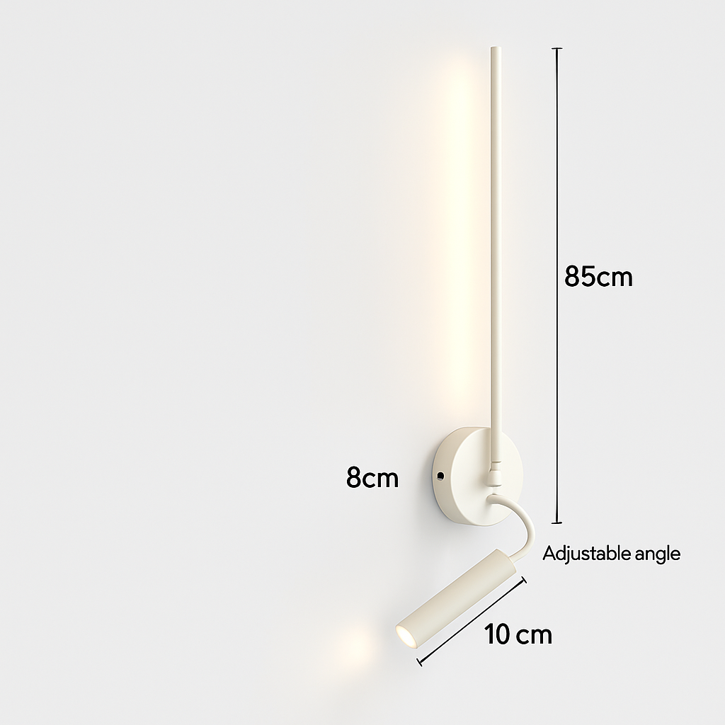 applique murale led minimaliste avec interrupteur angle réglable 3000k - vue 17 sur 18