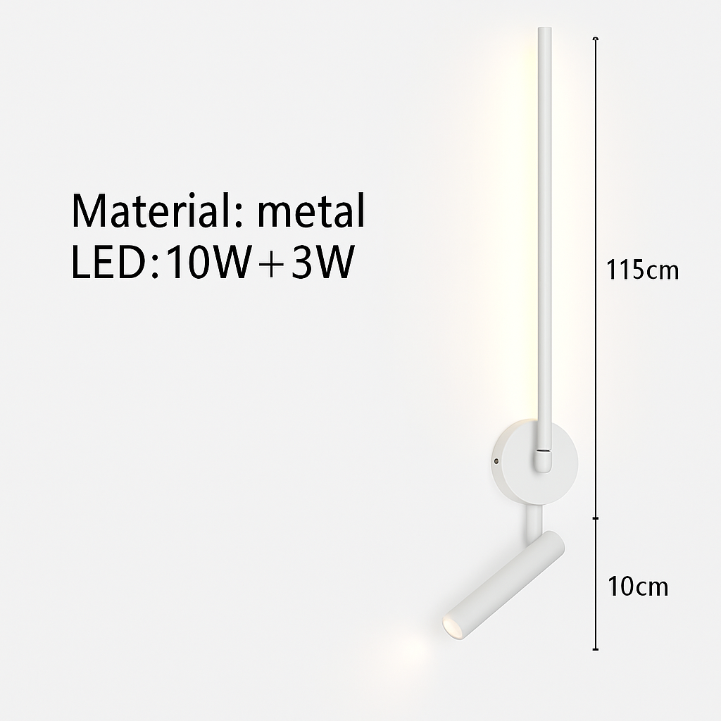 applique murale led minimaliste avec interrupteur angle réglable 3000k - vue 7 sur 18