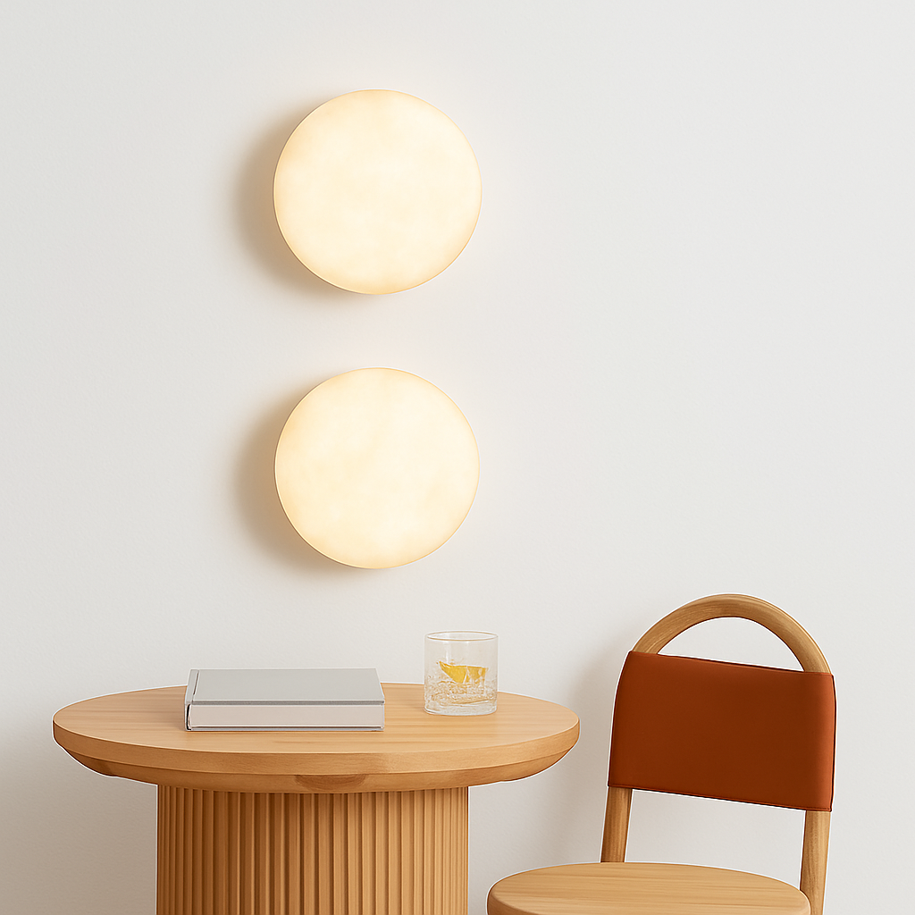applique murale led moderne demi-cercle décor artistique impression 3d lunaire - vue 4 sur 7