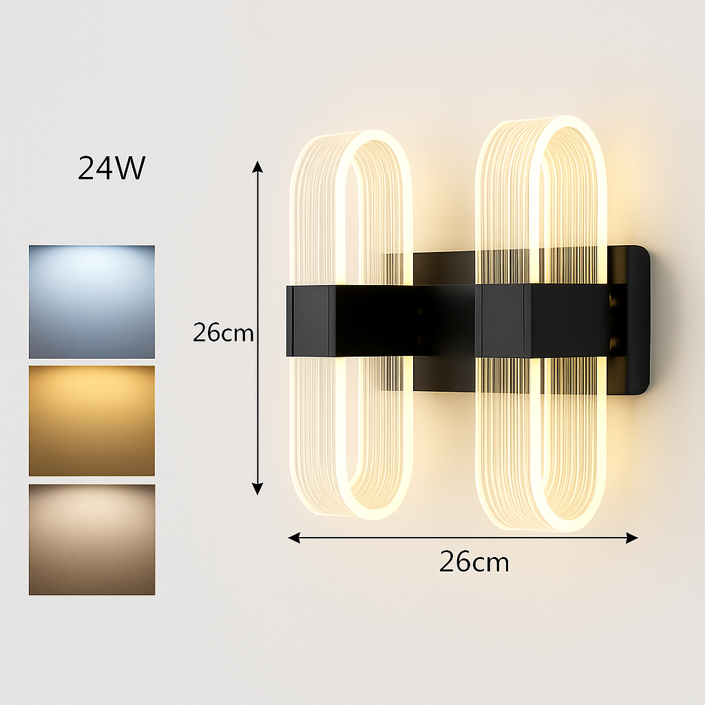 applique murale LED moderne elliptique pour décoration intérieure