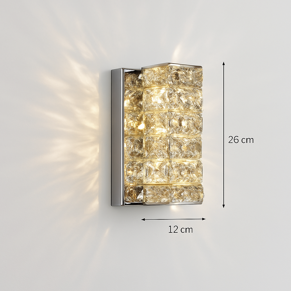 applique murale led moderne en cristal k9 de luxe décorative - vue 3 sur 19