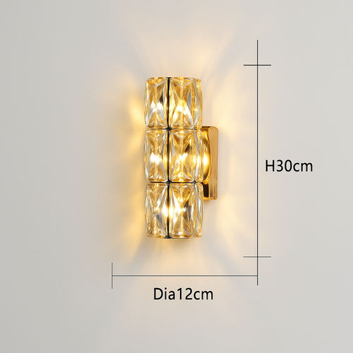 applique murale led moderne en cristal k9 de luxe décorative - vue 15 sur 19
