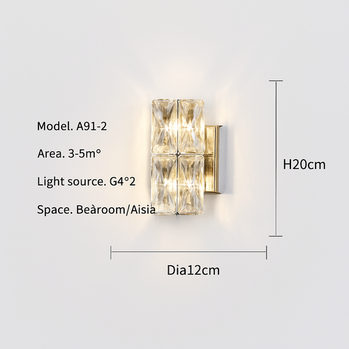 applique murale led moderne en cristal k9 de luxe décorative
