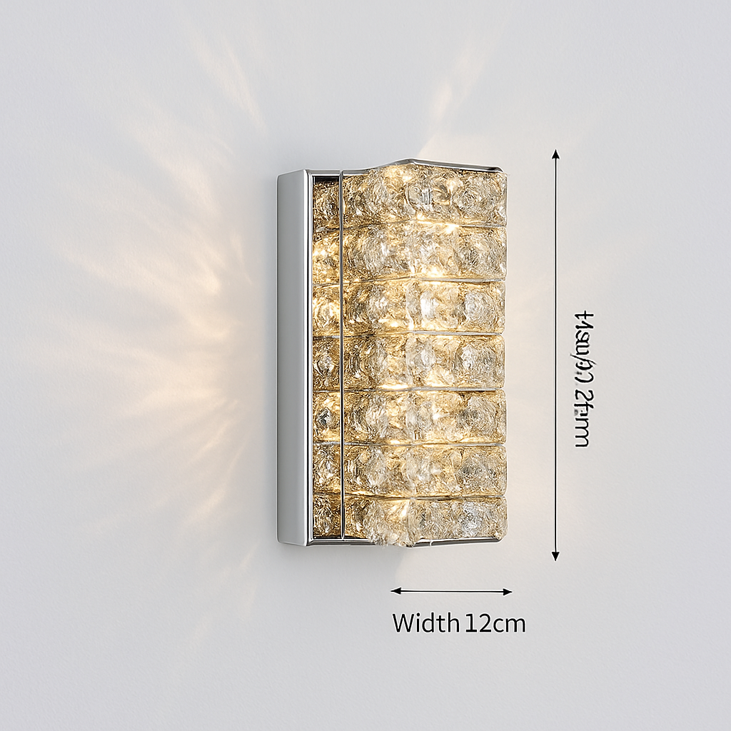 applique murale led moderne en cristal k9 de luxe décorative - vue 7 sur 19