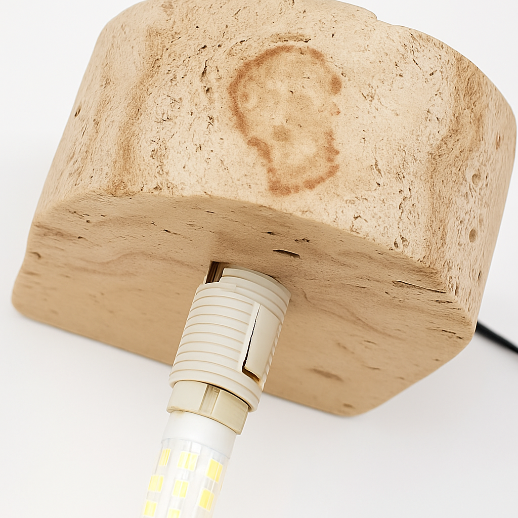 applique murale led moderne en verre avec pierre naturelle - vue 6 sur 7
