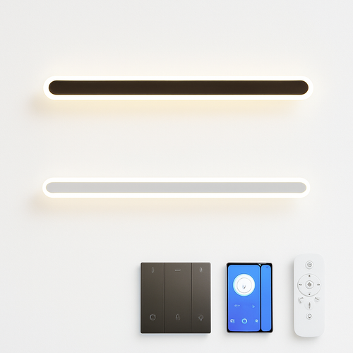 applique murale led moderne à intensité variable avec télécommande intelligente - vue 2 sur 16