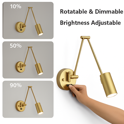 applique murale led moderne à intensité variable télescopique pliable pour étude - vue 3 sur 23