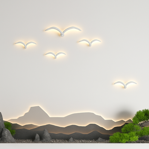 applique murale led modernes en forme de mouette en acrylique - vue 3 sur 8