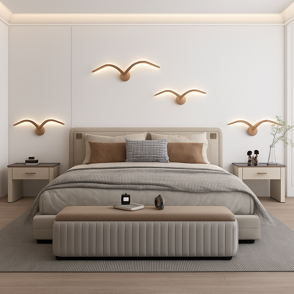 applique murale led modernes en forme de mouette en acrylique - vue 5 sur 8