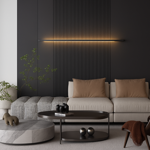 applique murale led modernes linéaires nordique simple éclairage - vue 3 sur 8