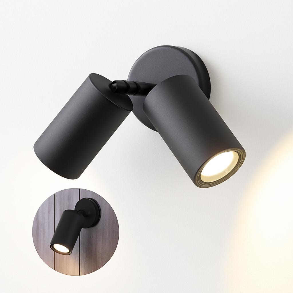 applique murale led nordique double tête rotative pour lecture et étude - vue 6 sur 10