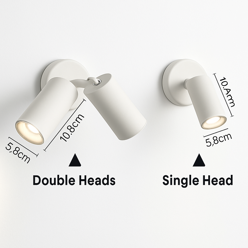 applique murale led nordique double tête rotative pour lecture et étude - vue 3 sur 10
