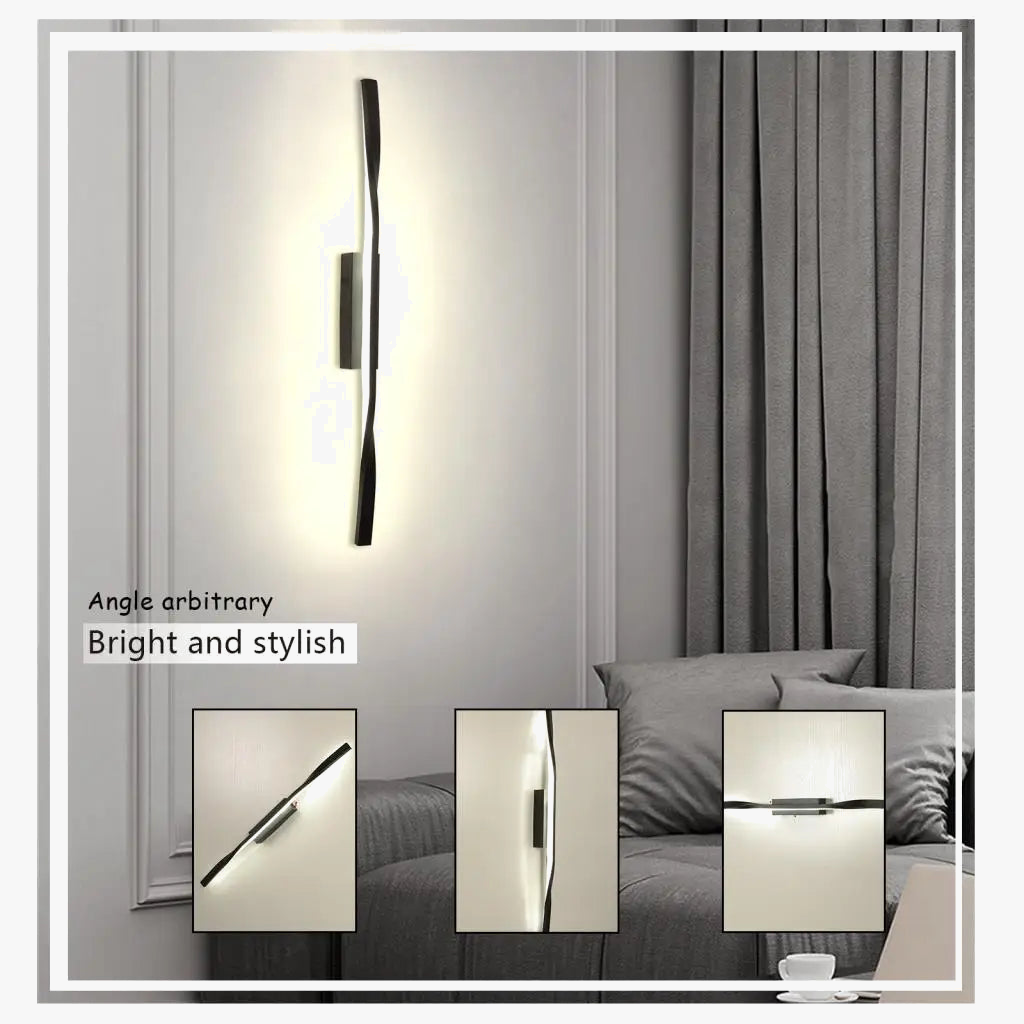 applique murale led nordique à longue bande pour éclairage intérieur