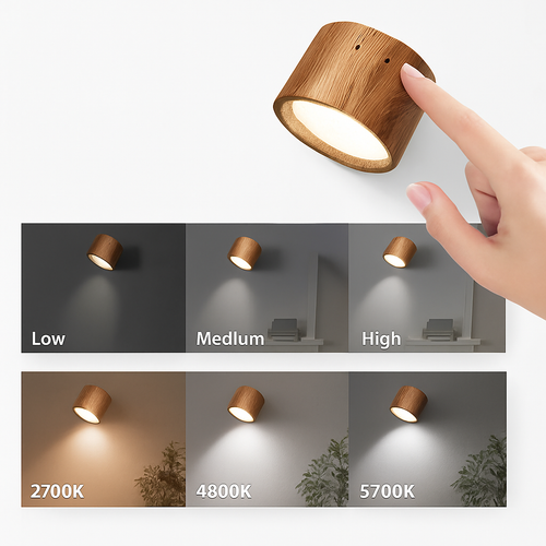 Applique murale LED rechargeable avec télécommande tactile - vue 3 sur 9