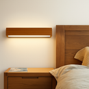 Applique murale LED rectangulaire en bois taillé Japan