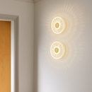 applique murale led ronde en acrylique et laiton doré 3 variables