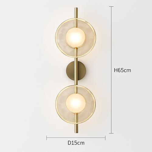 Applique murale Led ronde en verre coloré au Design post-moderne - vue 3 sur 12