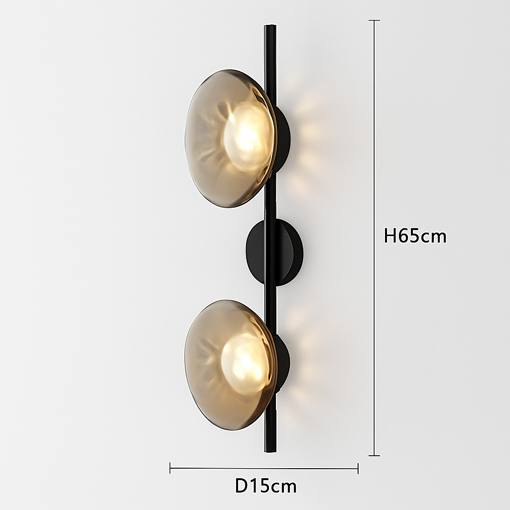 Applique murale Led ronde en verre coloré au Design post-moderne - vue 3 sur 12