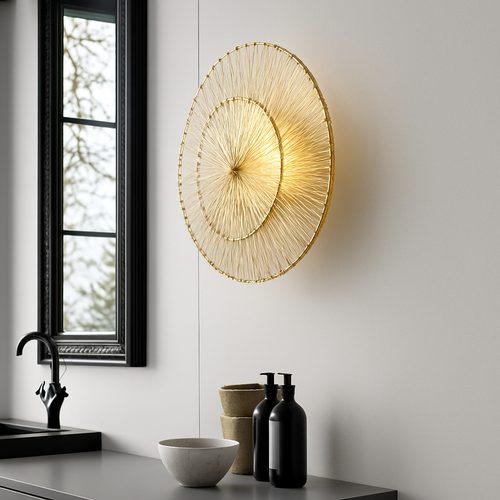 applique murale led ronde en verre pour intérieur moderne - vue 3 sur 6