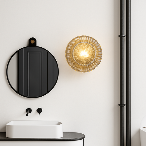 applique murale led ronde en verre pour intérieur moderne - vue 6 sur 6
