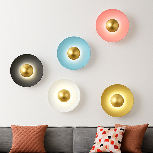 applique murale led ronde moderne pour décoration intérieure éclairage élégant - vue 3 sur 11