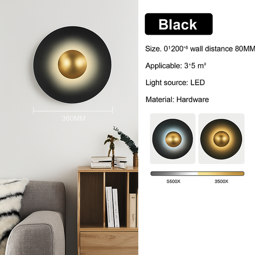 applique murale led ronde moderne pour décoration intérieure éclairage élégant - vue 12 sur 11