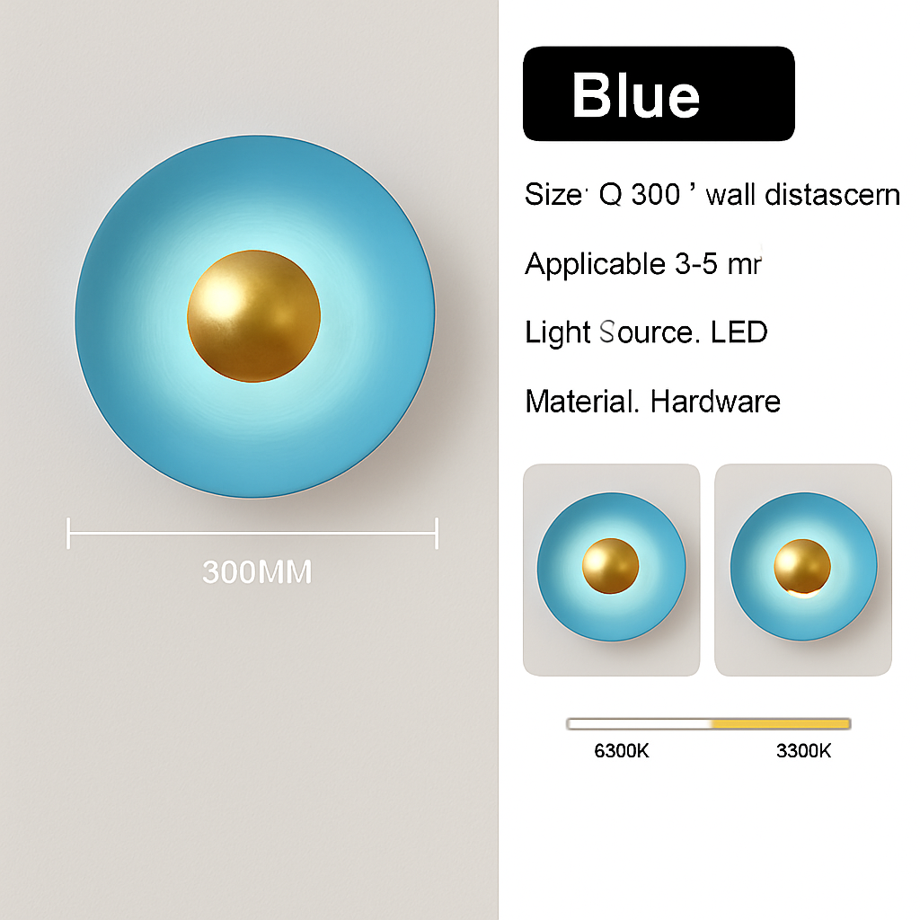 applique murale led ronde moderne pour décoration intérieure éclairage élégant - vue 7 sur 11