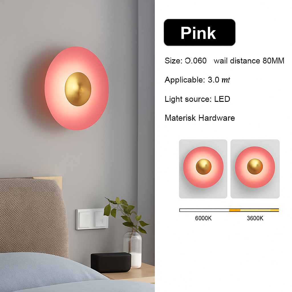 applique murale led ronde moderne pour décoration intérieure éclairage élégant - vue 8 sur 11